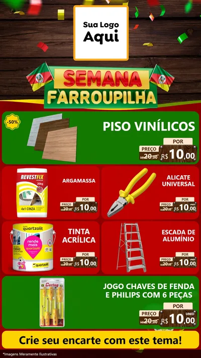 Modelo de TV para TV Vertical com o tema Semana Farroupilha para Material para Construção