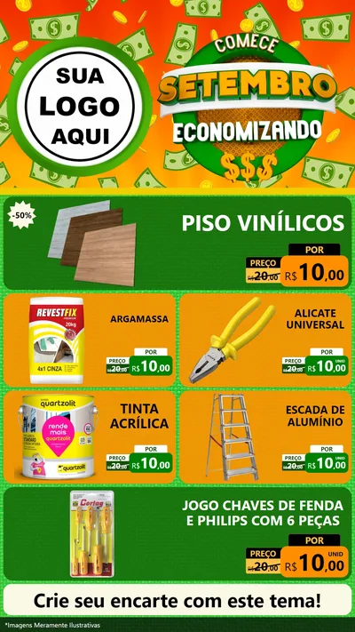 Modelo de TV para TV Vertical com o tema Comece Setembro Economizando para Material para Construção