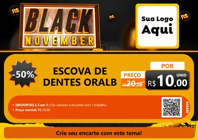 Modelo de Cartaz para Cartaz A4 Horizontal com o tema Black November para Higiene Pessoal
