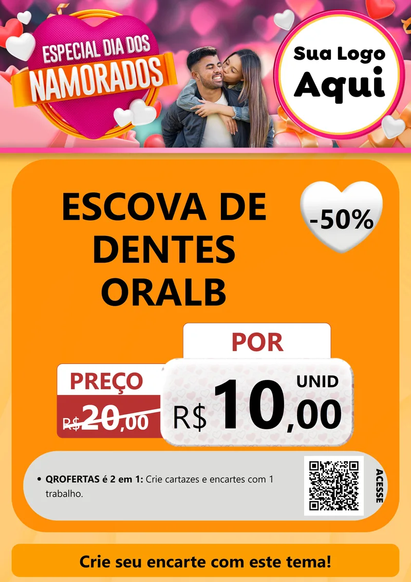 Modelo de Cartaz para Cartaz A4 Vertical com o tema Especial Dia dos Namorados para Higiene Pessoal