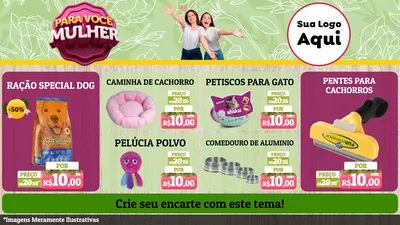 Modelo de TV para TV Horizontal com o tema Para Você Mulher para Pet Shop