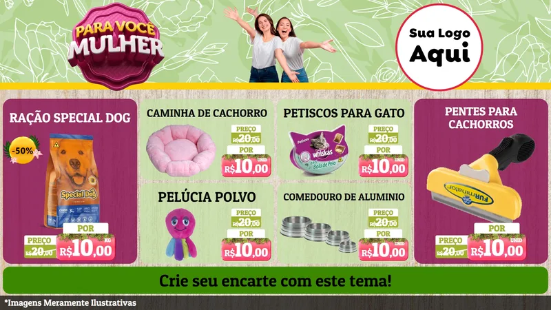 Modelo de TV para TV Horizontal com o tema Para Você Mulher para Pet Shop