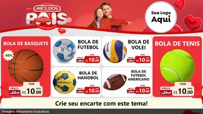 Modelo de TV para TV Horizontal com o tema Mês dos Pais para Artigos Esportivos