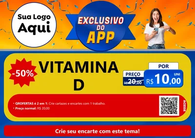 Modelo de Cartaz para Cartaz A4 Horizontal com o tema Exclusivo do Aplicativo para Farmácia