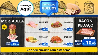 Modelo de TV para TV Horizontal com o tema Festival de Queijos para Frios e Laticínios