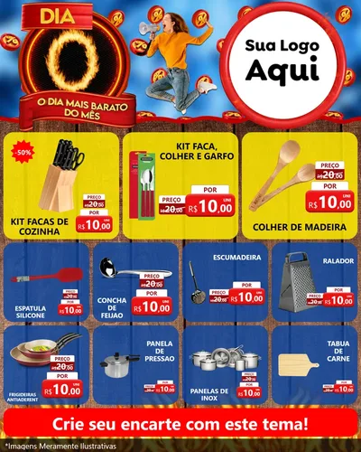 Modelo de Rede Social para Feed Instagram com o tema Dia O - O Dia Mais Barato Do Mês para Utilidades Domésticas