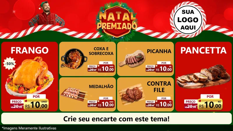 Modelo de TV para TV Horizontal com o tema Natal Premiado para Assados