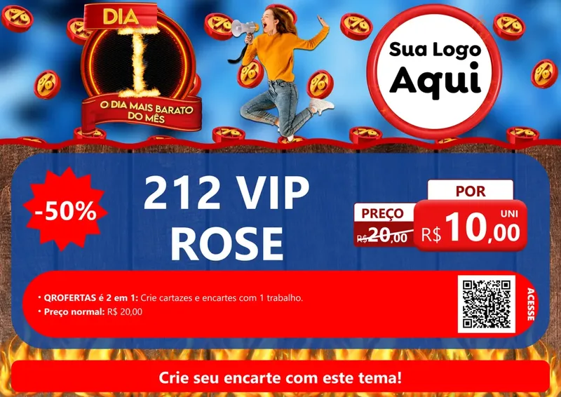 Modelo de Cartaz para Cartaz A4 Horizontal com o tema Dia I - O Dia Mais Barato Do Mês para Perfumes