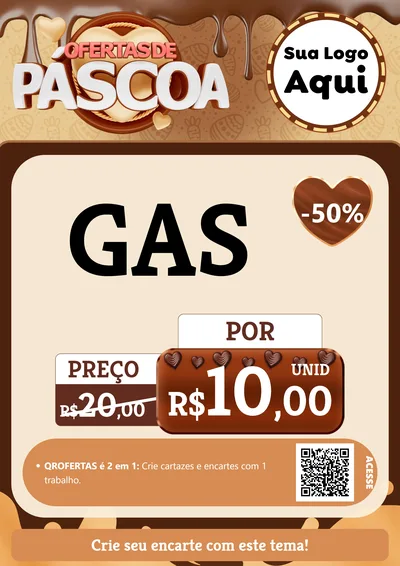 Modelo de Cartaz para Cartaz A4 Vertical com o tema Ofertas de Páscoa para Água e gás
