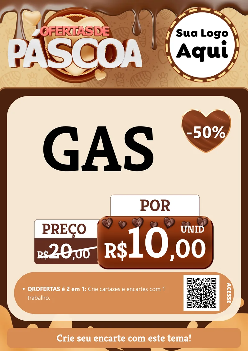 Modelo de Cartaz para Cartaz A4 Vertical com o tema Ofertas de Páscoa para Água e gás