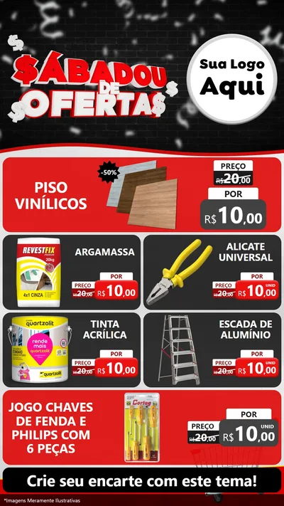 Modelo de TV para TV Vertical com o tema Sabadou de Ofertas para Material para Construção