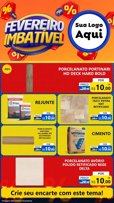 Modelo de TV para TV Vertical com o tema Fevereiro Imbatível para Pisos e revestimentos