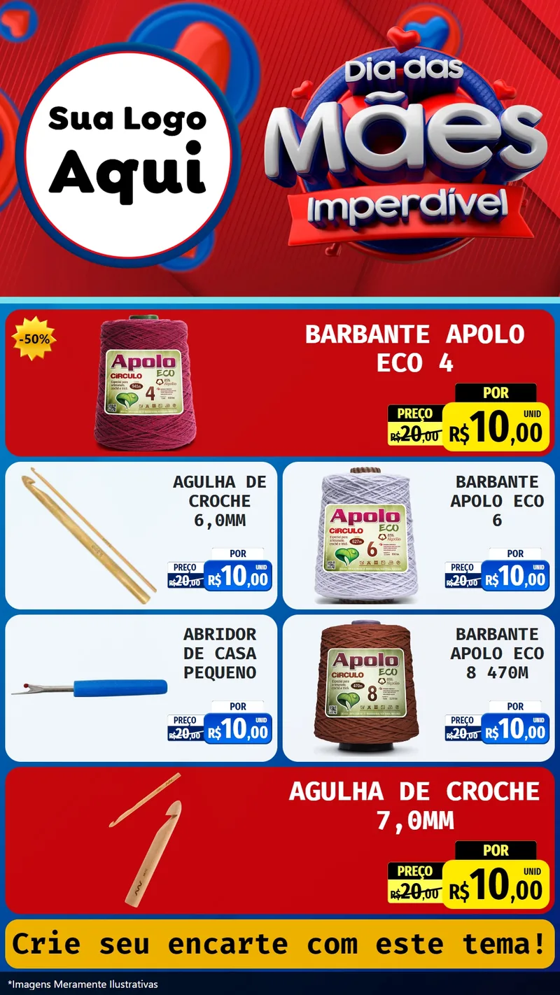Modelo de TV para TV Vertical com o tema Dia Das Mães Imperdível para Armarinho e Aviamentos