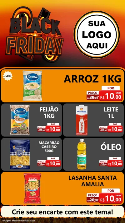 Modelo de TV para TV Vertical com o tema Black Friday para Supermercado