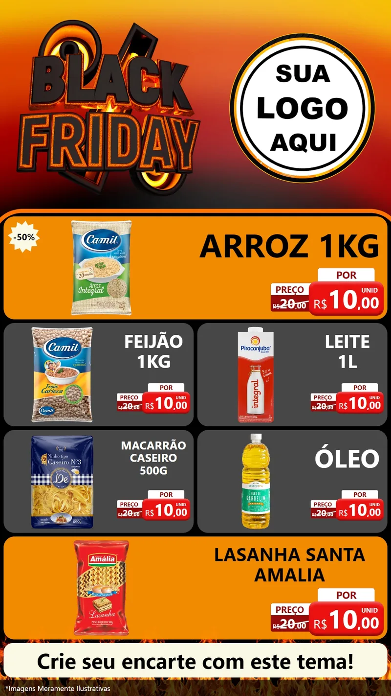 Modelo de TV para TV Vertical com o tema Black Friday para Supermercado