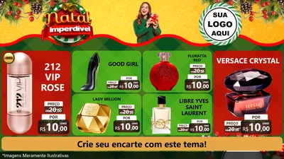Modelo de TV para TV Horizontal com o tema Natal Imperdível para Perfumes