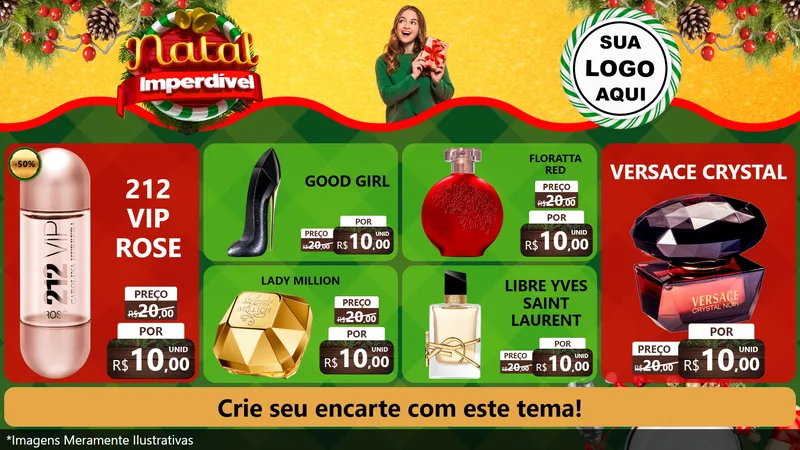 Modelo de TV para TV Horizontal com o tema Natal Imperdível para Perfumes