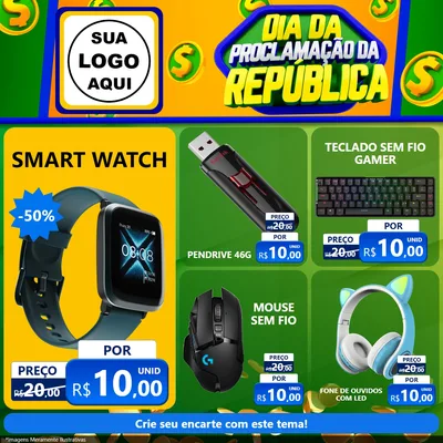 Modelo de Rede Social para Feed Facebook com o tema Dia Da Proclamação da República para Informática