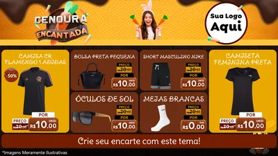 Modelo de TV para TV Horizontal com o tema Cenoura Encantada - Páscoa para Roupas e acessórios