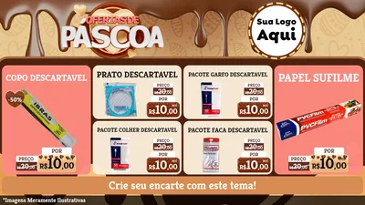 Modelo de TV para TV Horizontal com o tema Ofertas de Páscoa para Embalagens