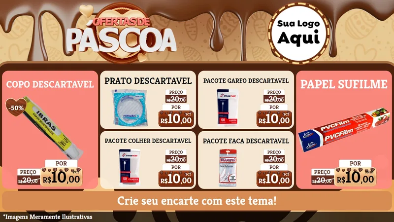 Modelo de TV para TV Horizontal com o tema Ofertas de Páscoa para Embalagens