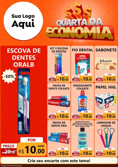 Modelo de Encarte para Encarte A4 Vertical com o tema Quarta da Economia para Higiene Pessoal