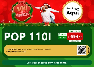 Modelo de Cartaz para Cartaz A4 Horizontal com o tema Natal de Promoções para Concessionaria de Motos