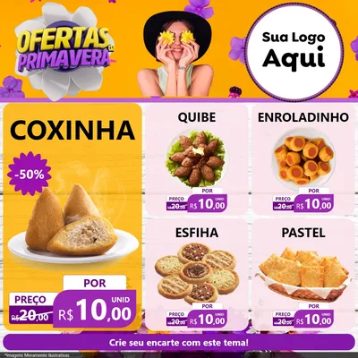 Modelo de Rede Social para Feed Facebook com o tema Ofertas Da Primavera para Salgadaria