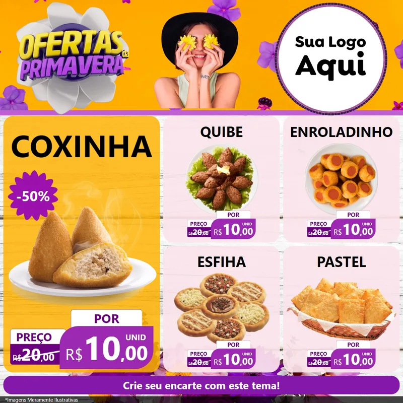 Modelo de Rede Social para Feed Facebook com o tema Ofertas Da Primavera para Salgadaria