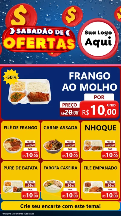 Modelo de Rede Social para Stories com o tema Sabadão de Ofertas para Restaurante