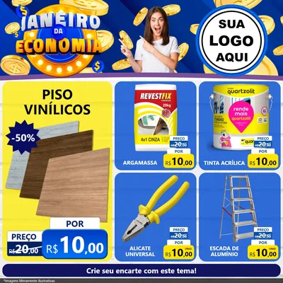 Modelo de Rede Social para Feed Facebook com o tema Janeiro da Economia para Material para Construção