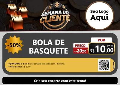 Modelo de Cartaz para Cartaz A4 Horizontal com o tema Semana do Cliente para Artigos Esportivos
