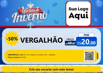 Modelo de Cartaz para Cartaz A4 Horizontal com o tema Ofertas de Inverno para Ferragens