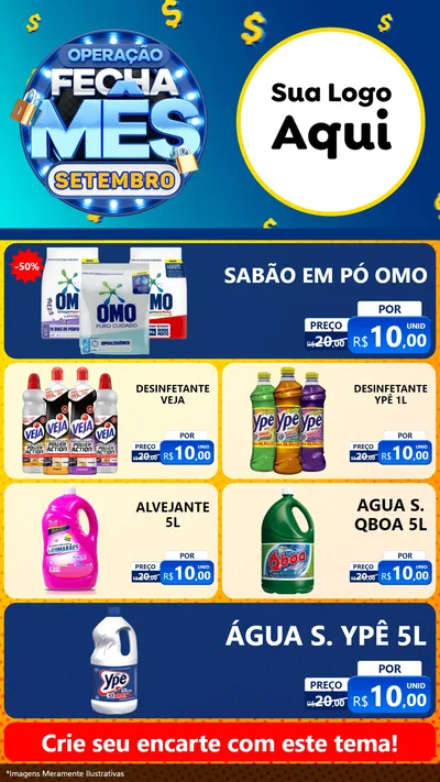 Modelo de TV para TV Vertical com o tema Operação Fecha Mês Setembro para Produtos de Limpeza