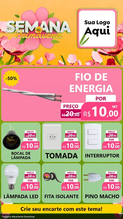 Modelo de Rede Social para Stories com o tema Semana da Primavera para Materiais Elétricos