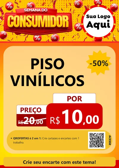 Modelo de Cartaz para Cartaz A4 Vertical com o tema Semana do Consumidor para Material para Construção