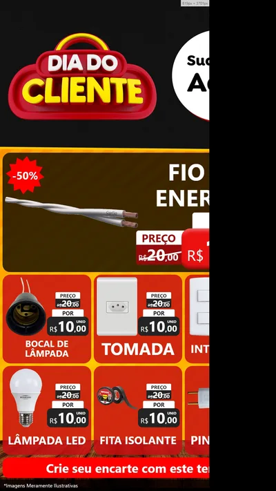 Modelo de Rede Social para Stories com o tema Dia do Cliente para Materiais Elétricos