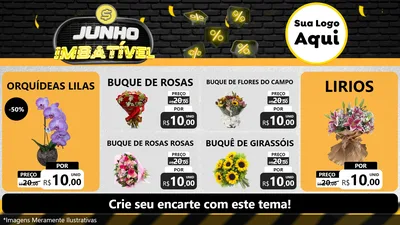Modelo de TV para TV Horizontal com o tema Junho Imbatível para Floricultura e jardim