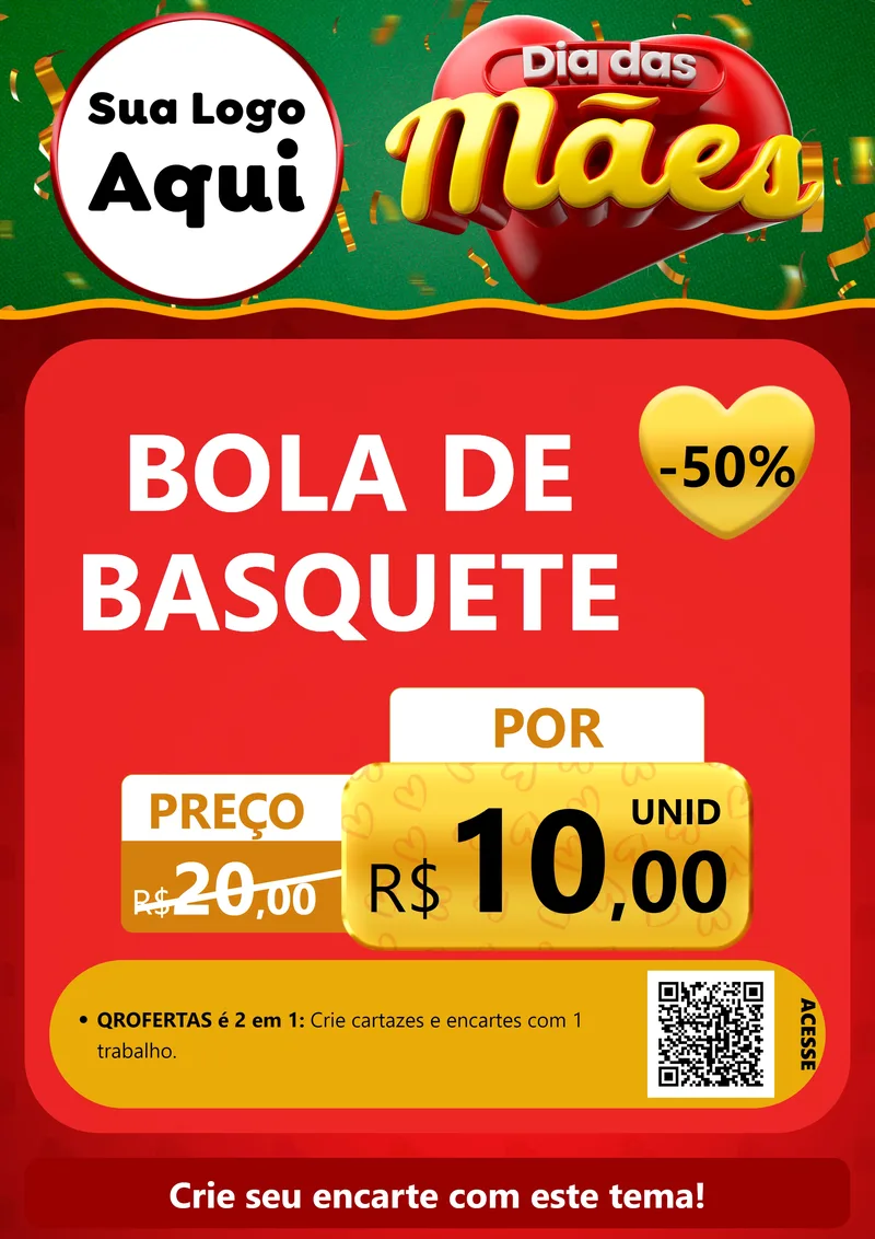 Modelo de Cartaz para Cartaz A4 Vertical com o tema Dia das Mães para Artigos Esportivos