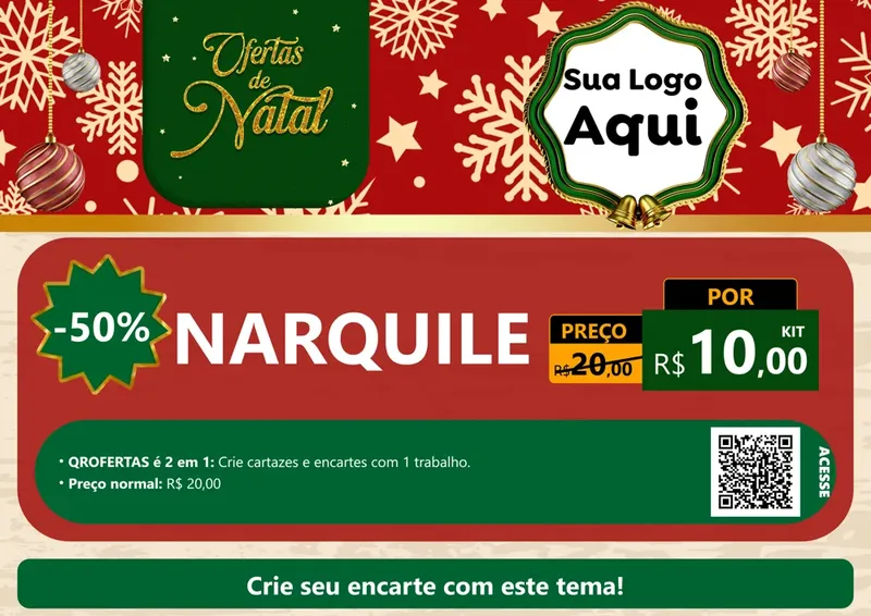 Modelo de Cartaz para Cartaz A4 Horizontal com o tema Natal de Ofertas para Tabacaria