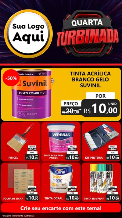 Modelo de Rede Social para Stories com o tema Quarta Turbinada para Tintas e Ferramentas