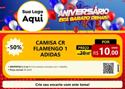 Modelo de Cartaz para Cartaz A4 Horizontal com o tema Aniversário para Roupas e acessórios