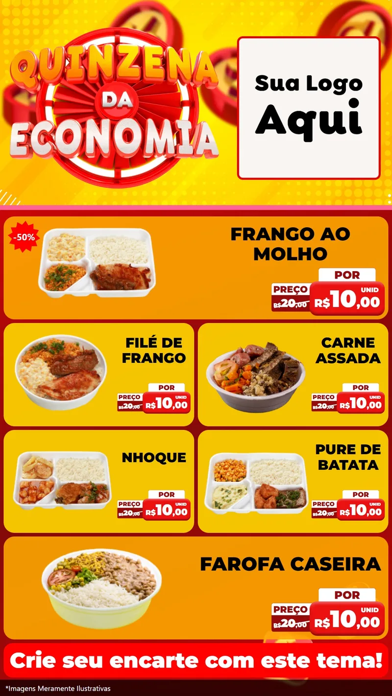 Modelo de TV para TV Vertical com o tema Quinzena Da Economia para Restaurante