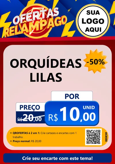 Modelo de Cartaz para Cartaz A4 Vertical com o tema Ofertas Relâmpago para Floricultura e jardim