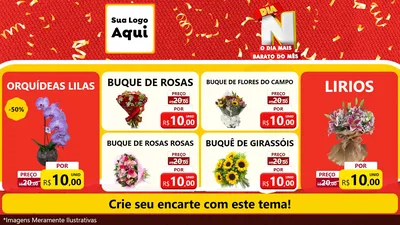 Modelo de TV para TV Horizontal com o tema Dia N o Dia Mais Barato do Mês para Floricultura e jardim
