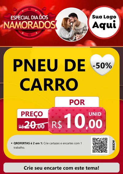 Modelo de Cartaz para Cartaz A4 Vertical com o tema Especial Dia Dos Namorados para Auto peças