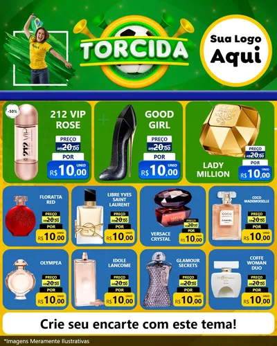 Modelo de Rede Social para Feed Instagram com o tema Torcida para Perfumes