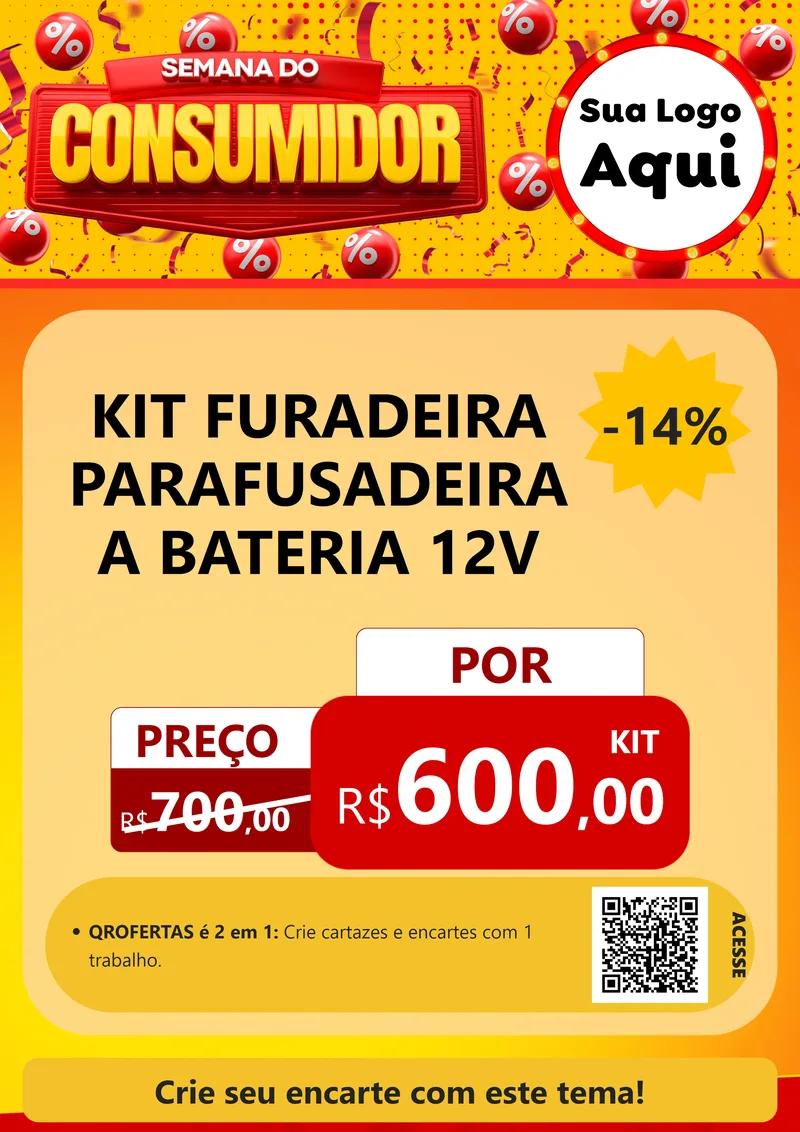 Modelo de Cartaz para Cartaz A4 Vertical com o tema Semana do Consumidor para Maquinas e Ferramentas