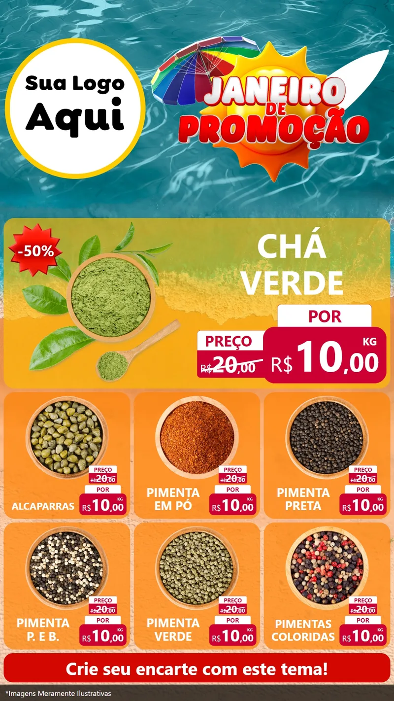 Modelo de Rede Social para Stories com o tema Janeiro de Promoção para Produtos Naturais