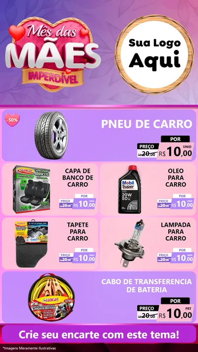 Modelo de TV para TV Vertical com o tema Mês das Mães Imperdível para Auto peças
